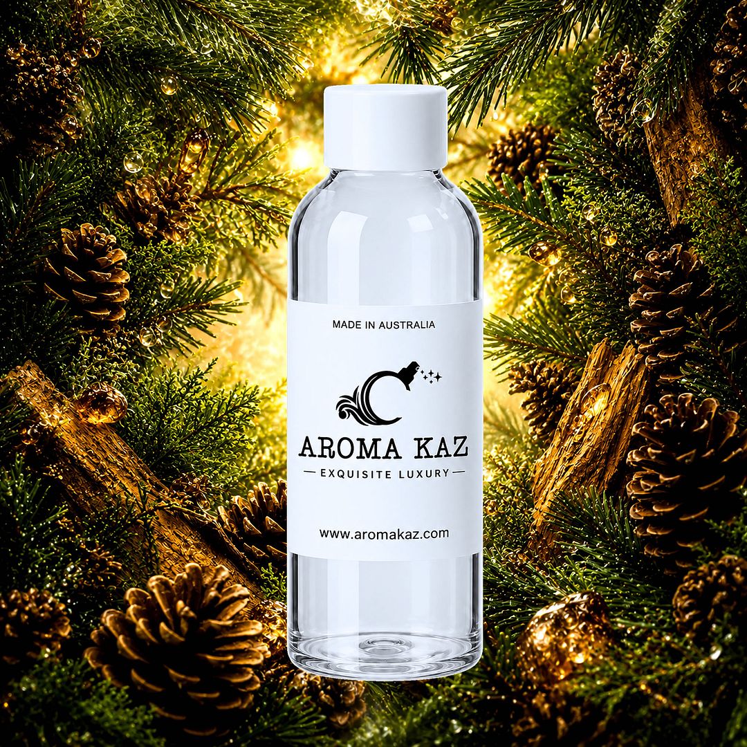 Christmas Balsam fragrance oil for candle making, soap making and perfume blending – vegan, cruelty-free featuring festive evergreen balsam aroma, handmade in Australia.