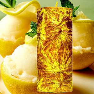 Creamy Lemon Gelato Scented Palm Wax Pillar Candle Hand Poured