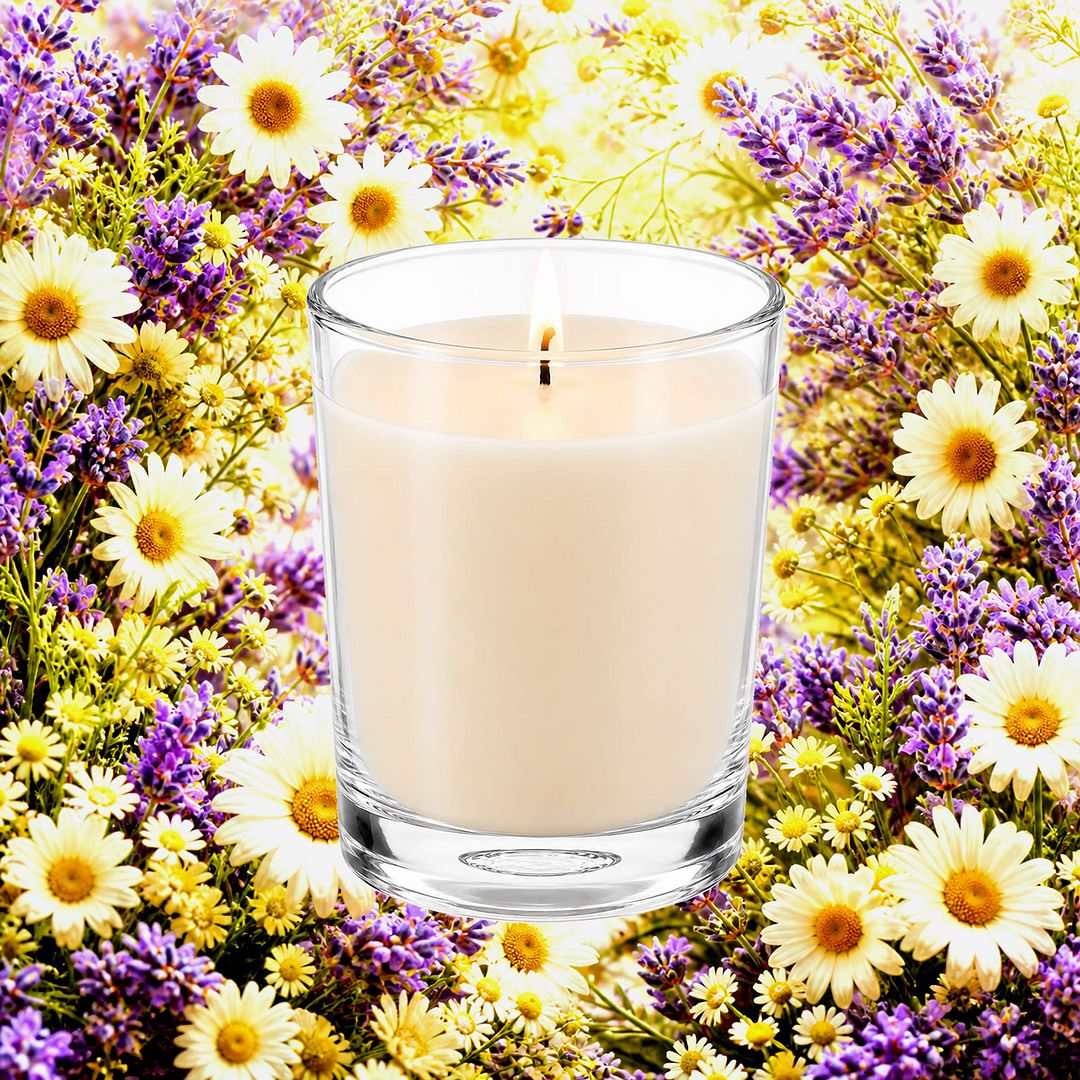 Chamomile & Lavender Scented Votive Candles eco soy plant based – vegan, cruelty-free featuring calming chamomile and lavender herbal aroma, handmade in Australia.