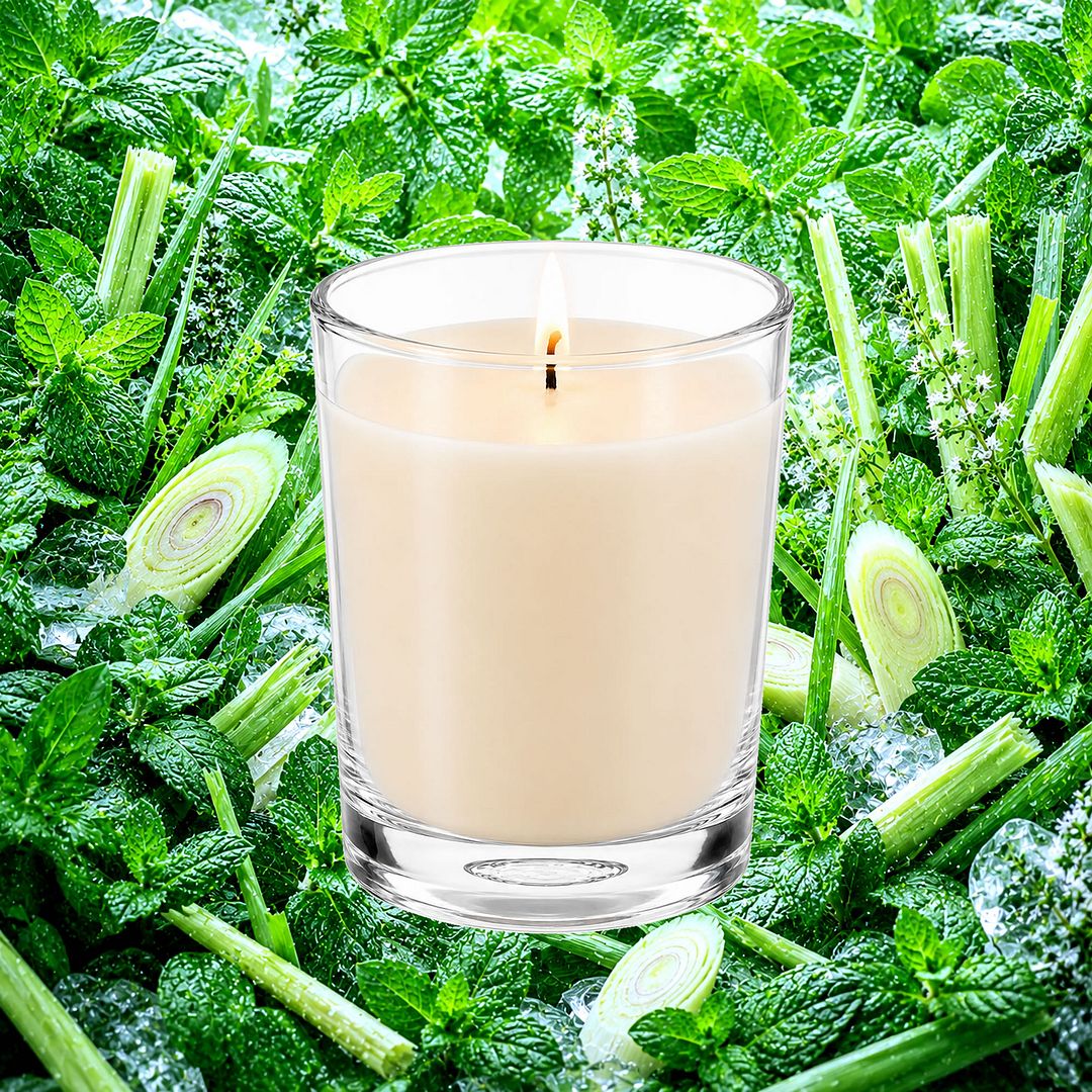 Lemongrass & Wild Mint Scented Votive Candles eco soy plant based – vegan, cruelty-free featuring cool wild mint and uplifting lemongrass, handmade in Australia.