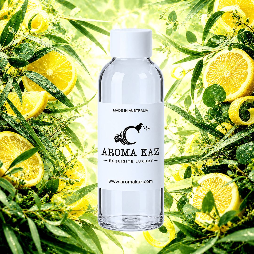 Eucalyptus & Lemon fragrance oil for candle making, soap making and perfume blending – vegan, cruelty-free featuring bright lemon and invigorating eucalyptus, handmade in Australia.