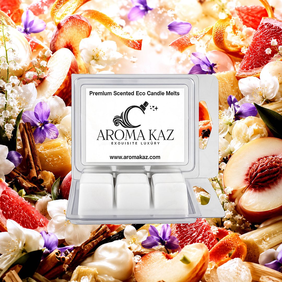White Floral Nectarines eco soy wax melts – vegan, cruelty-free featuring soft white florals and ripe nectarine sweetness, handmade in Australia.