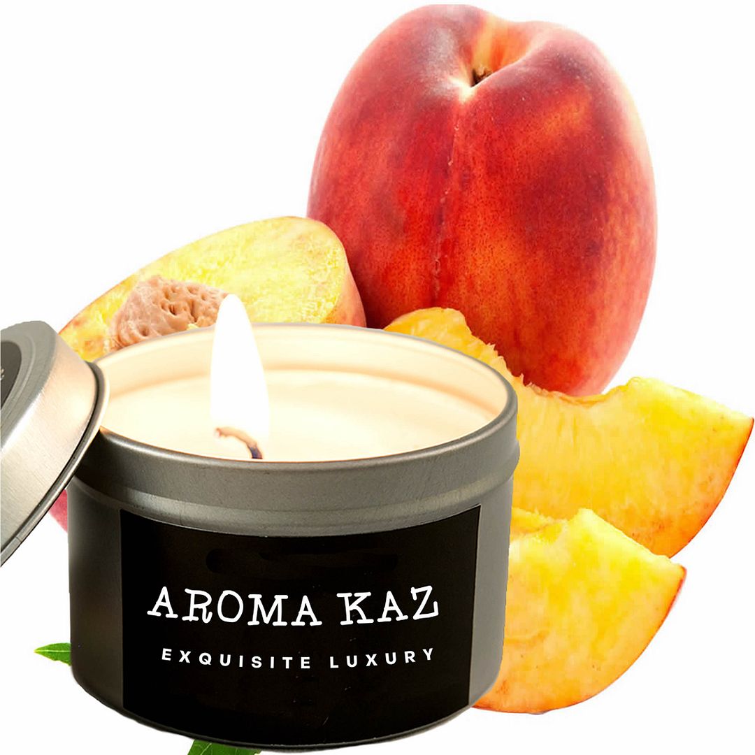 Apricot Peaches Scented Eco Soy Tin Candles Hand Poured