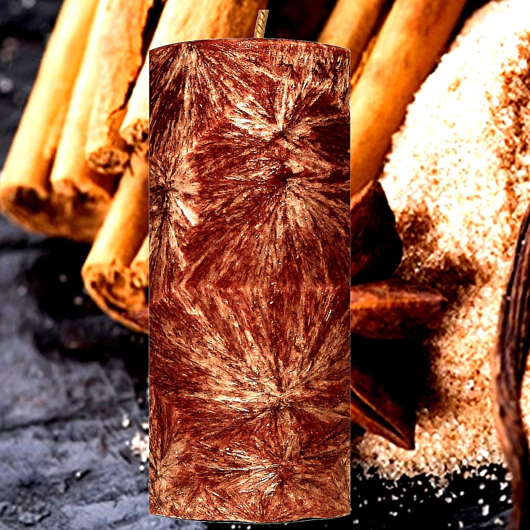Brown Sugar Cinnamon Scented Palm Wax Pillar Candle Hand Poured