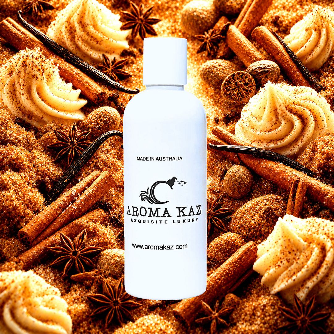 Sugar & Spice Body Wash Shower Gel – vegan, cruelty-free featuring sweet sugary notes and warm bakery spices, handmade in Australia.