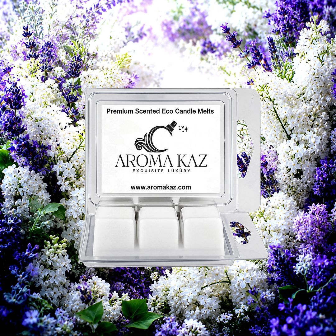White Lilac & Lavender eco soy wax melts – vegan, cruelty-free featuring fresh lilac blooms and floral lavender, handmade in Australia.