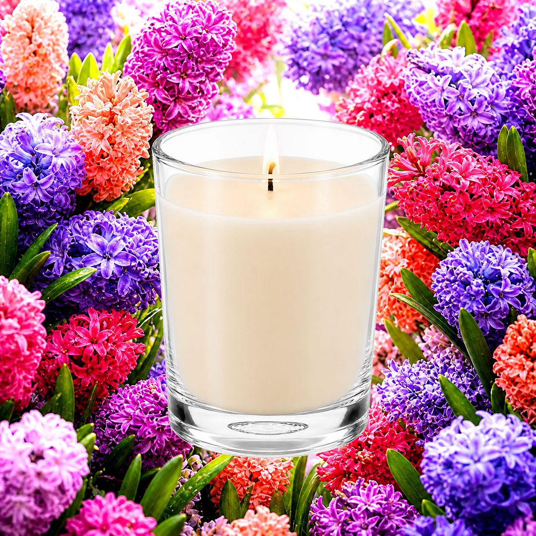 Hyacinth Scented Votive Candles eco soy plant based – vegan, cruelty-free featuring fresh spring hyacinth florals, handmade in Australia.