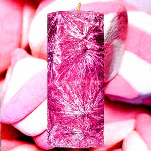 Pink Marshmallows Scented Palm Wax Pillar Candle – Vegan, Cruelty-Free, Made in Australia - Long-Lasting Fragrance – Perfect for Weddings, Birthdays, Christmas Gifts & All Occasions