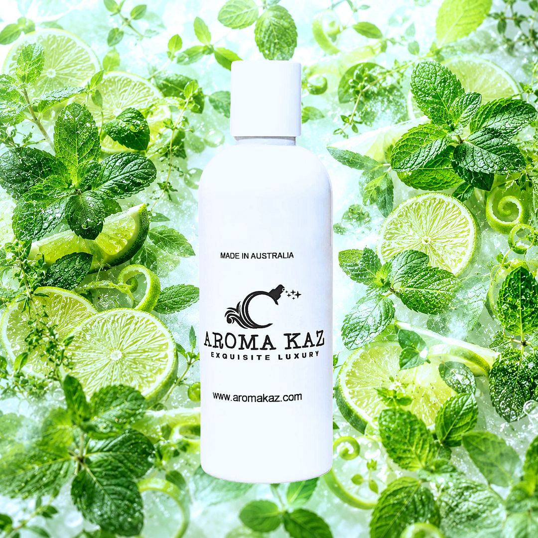 Wild Mint & Citrus Limes Body Wash Shower Gel – vegan, cruelty-free featuring fresh mint leaves and zesty citrus lime, handmade in Australia.