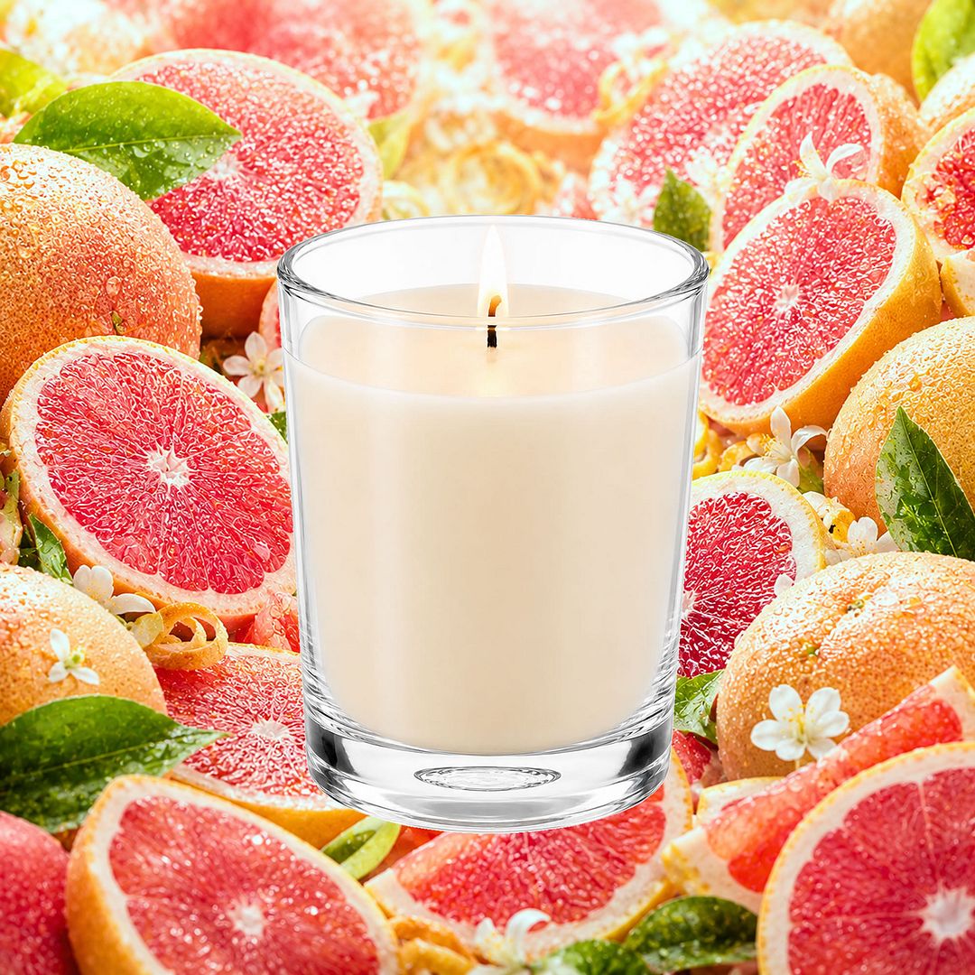 Fresh Grapefruit Scented Votive Candles eco soy plant based – vegan, cruelty-free featuring bright zesty grapefruit citrus, handmade in Australia.