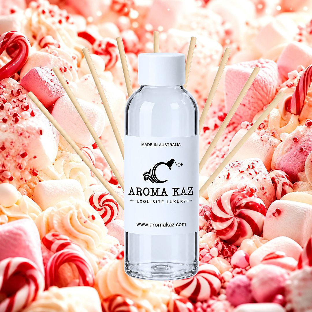 Christmas Marshmallows Diffuser Fragrance Oil Refill – vegan, cruelty-free featuring sweet marshmallow holiday treat aroma, handmade in Australia.