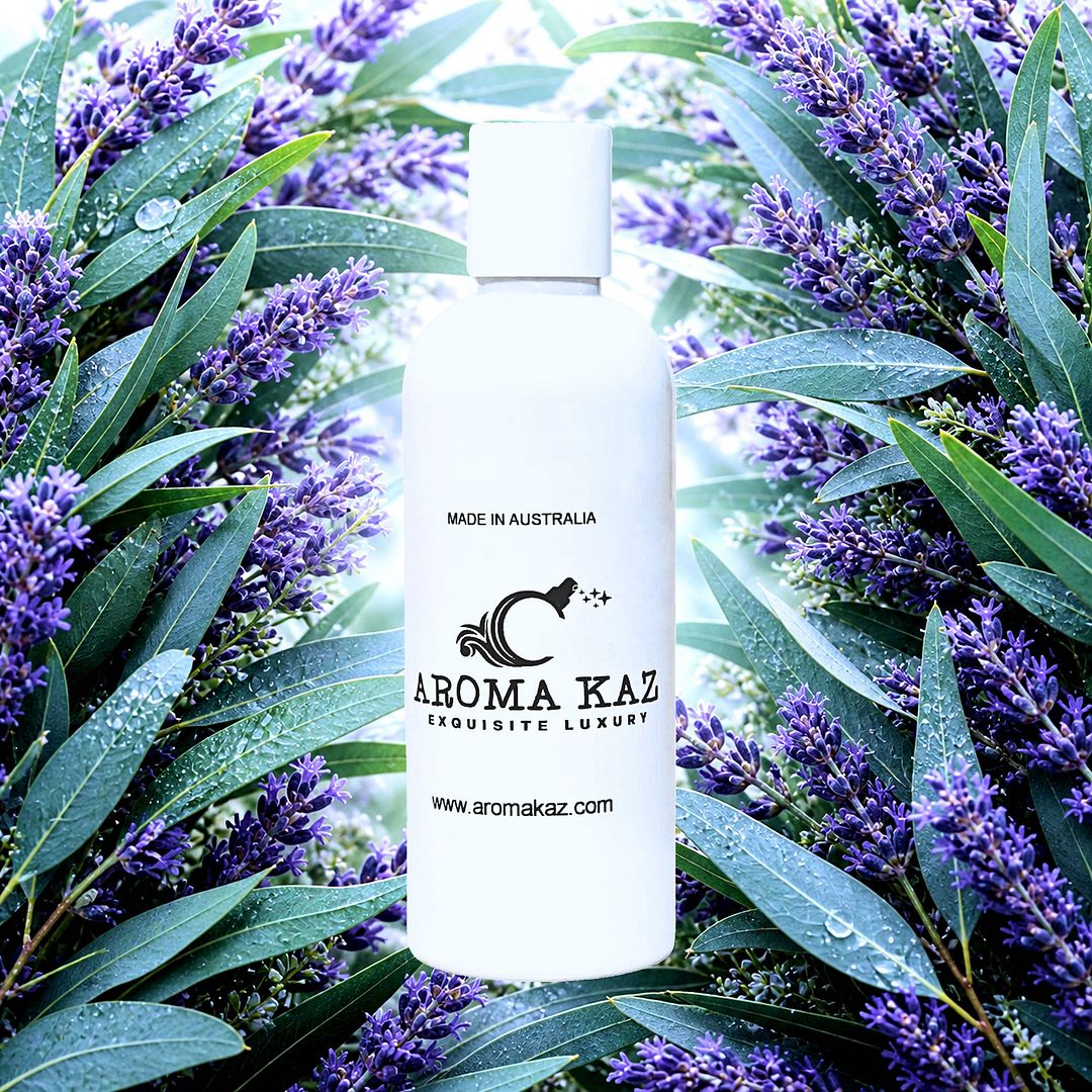 Eucalyptus & Lavender Body Massage Oil – vegan, cruelty-free, plant-based hydrating oil with calming lavender and fresh eucalyptus, handmade in Australia.
