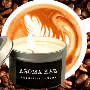 Coffee & Vanilla Scented Eco Soy Tin Candles Hand Poured