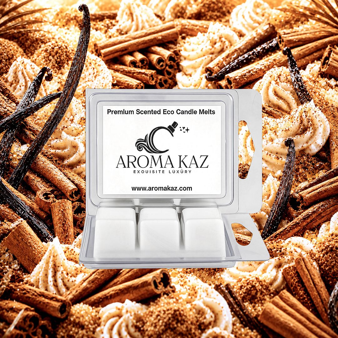 Creamy Cinnamon Vanilla eco soy wax melts – vegan, cruelty-free featuring warm cinnamon and creamy vanilla notes, handmade in Australia.