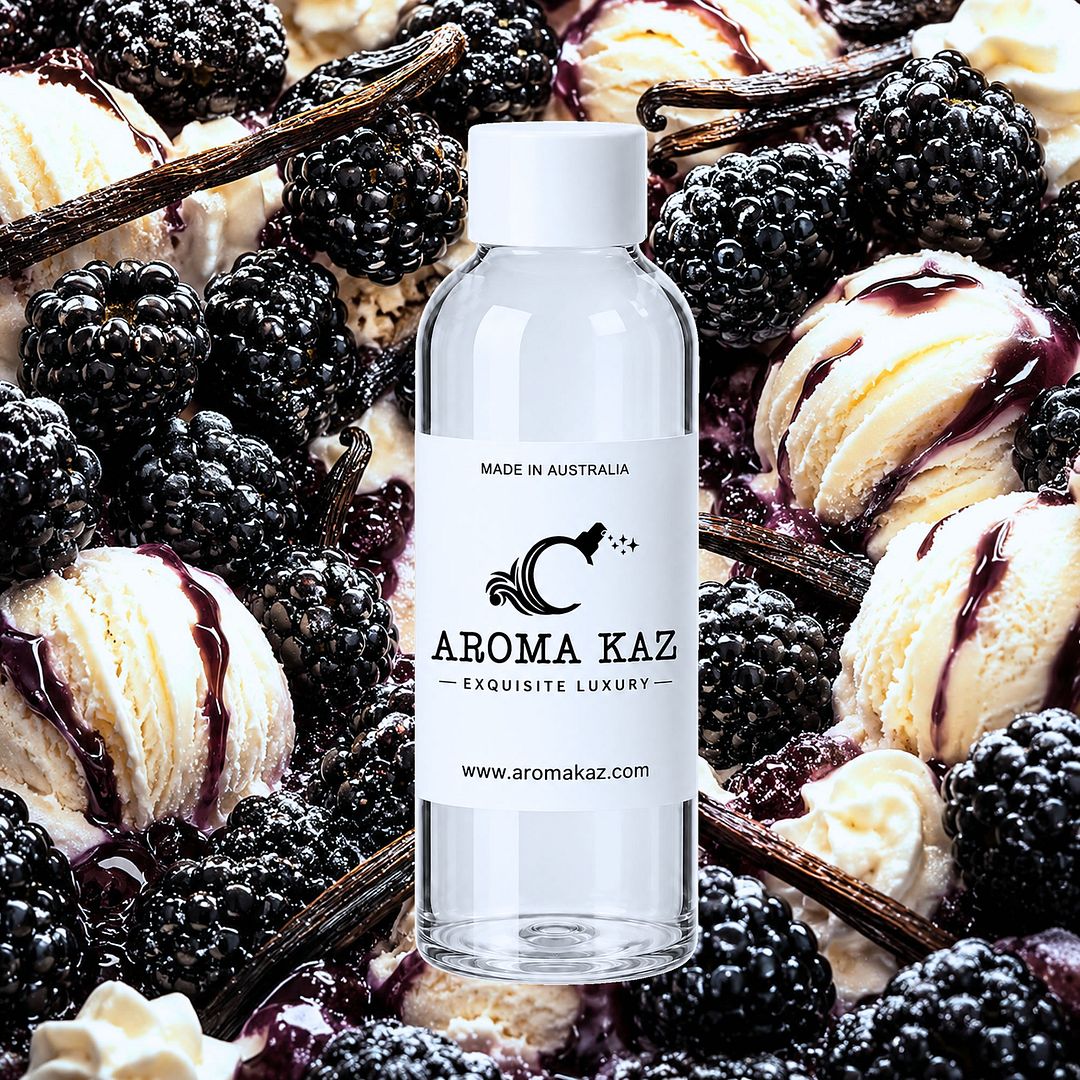 Black Raspberry Vanilla fragrance oil for candle making, soap making and perfume blending – vegan, cruelty-free featuring sweet raspberry and creamy vanilla blend, handmade in Australia.