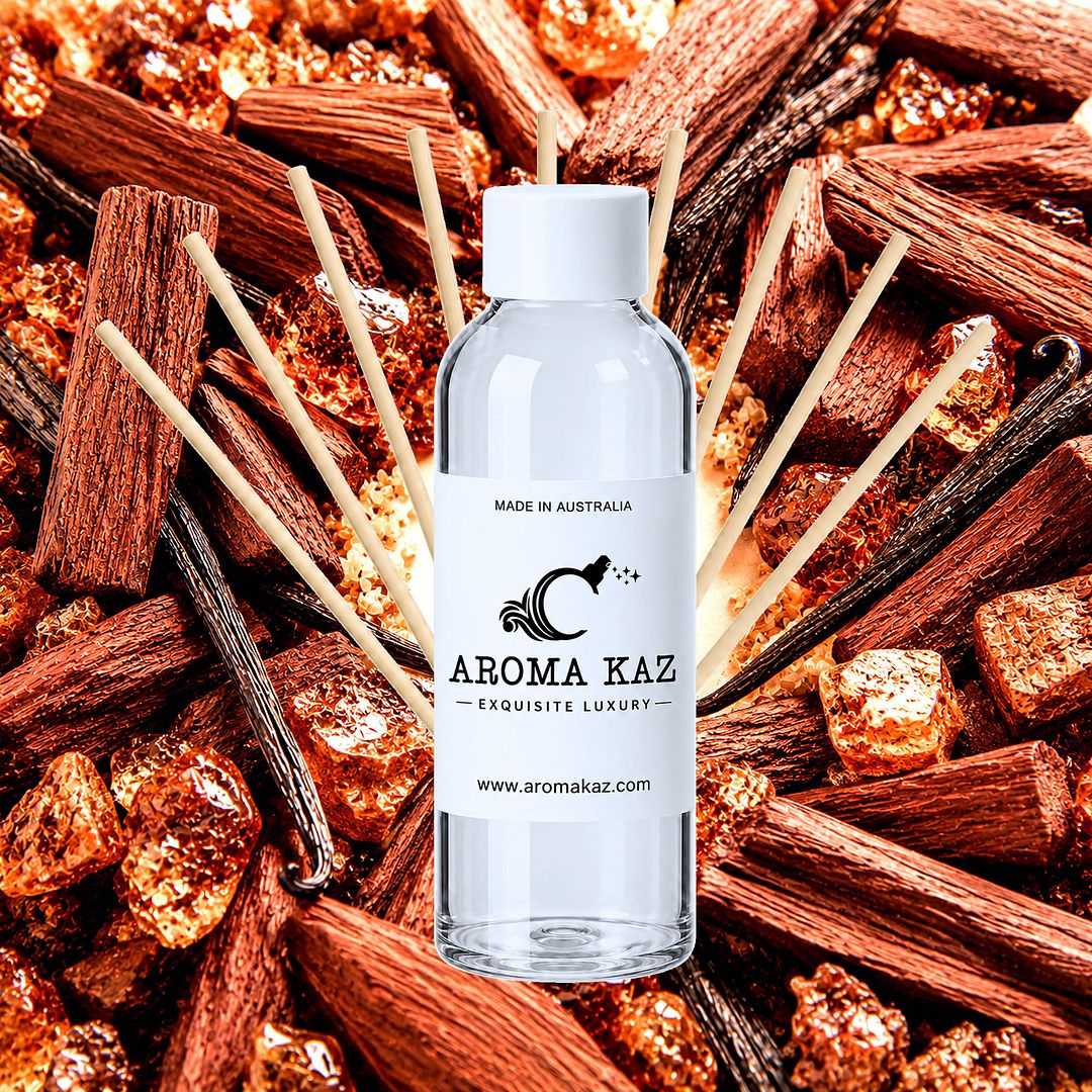 Sandalwood Vanilla Musk Diffuser Fragrance Oil Refill – vegan, cruelty-free featuring warm sandalwood, creamy vanilla, and exotic musk, handmade in Australia.