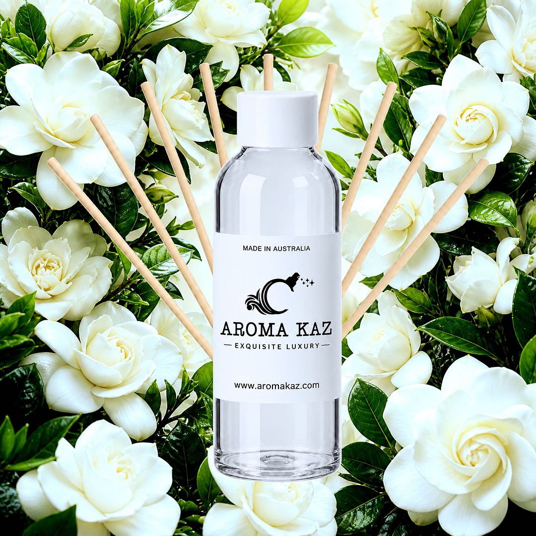 Gardenia Diffuser Fragrance Oil Refill – vegan, cruelty-free featuring the elegance pf gardenia flowers,  handmade in Australia.