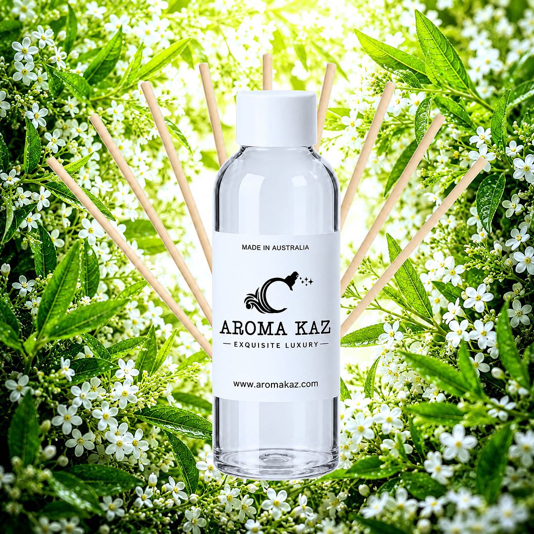 Lemon Verbena Diffuser Fragrance Oil Refill – vegan, cruelty-free featuring refreshing floral fresh verbena, handmade in Australia.