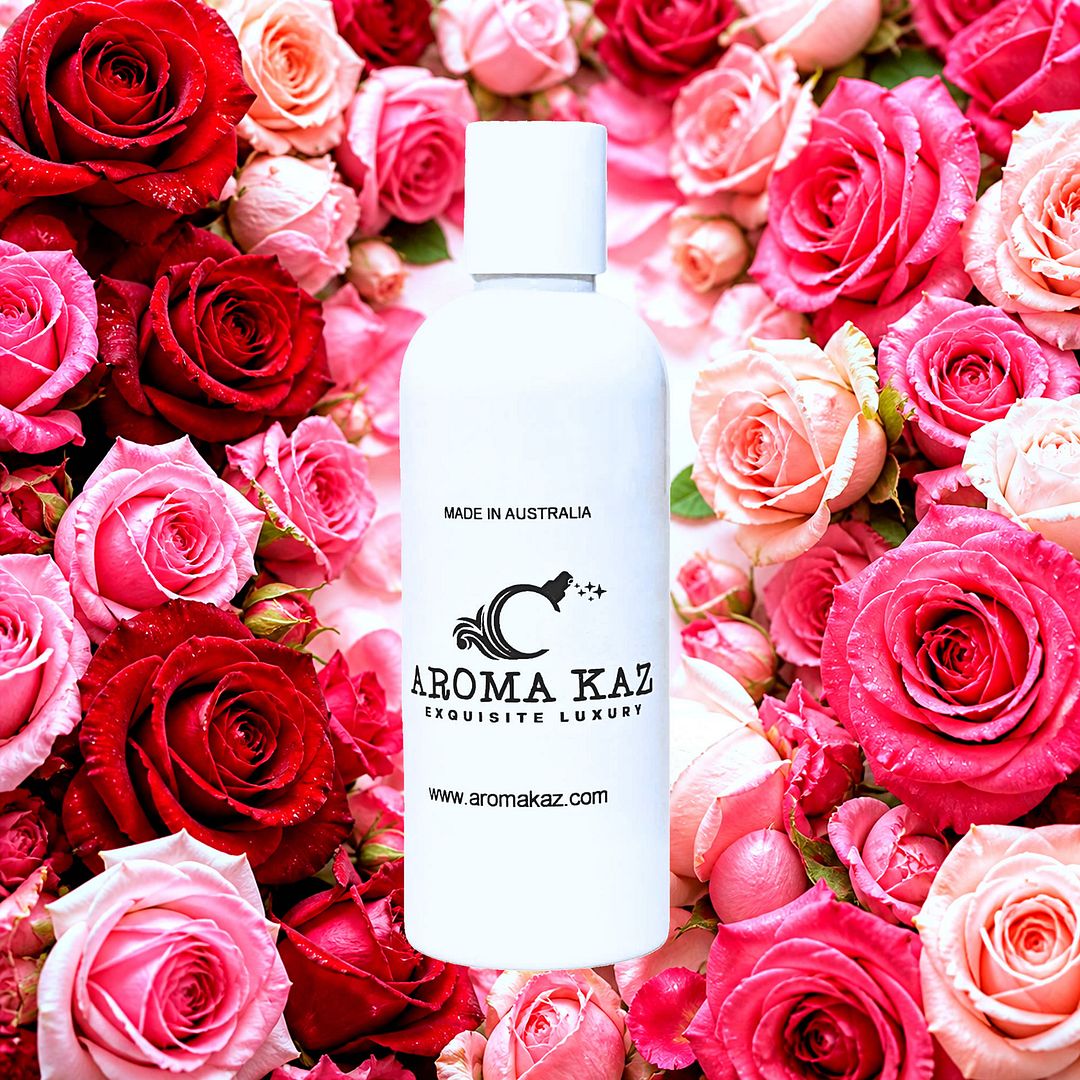Fresh Roses Body Massage Oil – vegan, cruelty-free, plant-based hydrating oil with soft fresh-cut rose petals, handmade in Australia.
