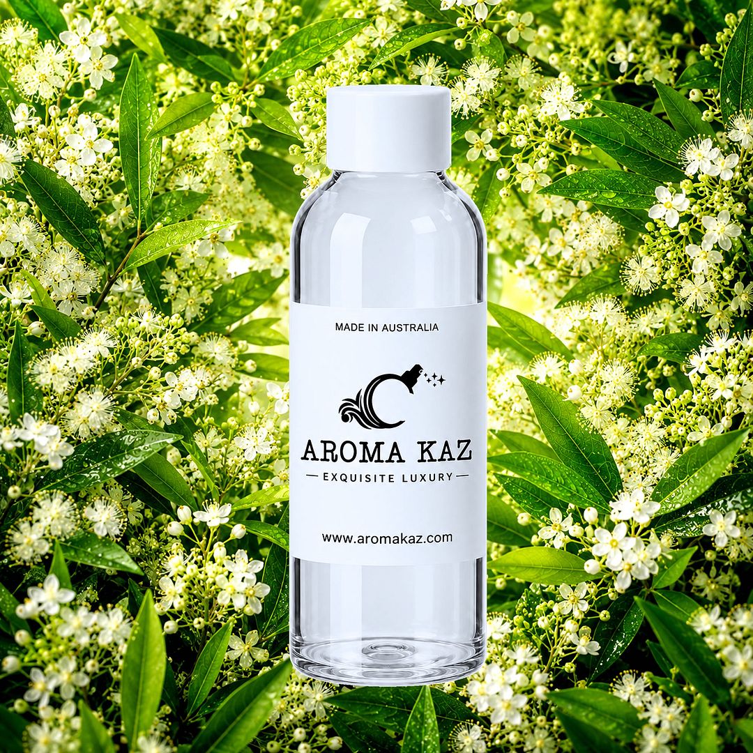 Australian Lemon Myrtle fragrance oil for candle making, soap making and perfume blending – vegan, cruelty-free featuring uplifting citrus floral lemon myrtle, handmade in Australia.
