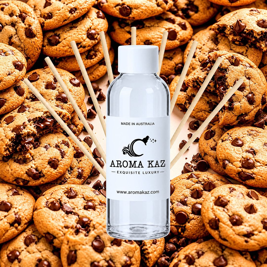 Choc Chip Cookies Diffuser Fragrance Oil Refill – vegan, cruelty-free featuring warm baked chocolate chip cookie aroma, handmade in Australia.