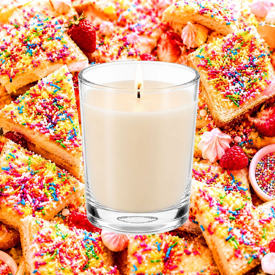 Fairy Bread Scented Votive Candles eco soy plant based – vegan, cruelty-free featuring sweet vanilla and fruity sprinkle aroma, handmade in Australia.