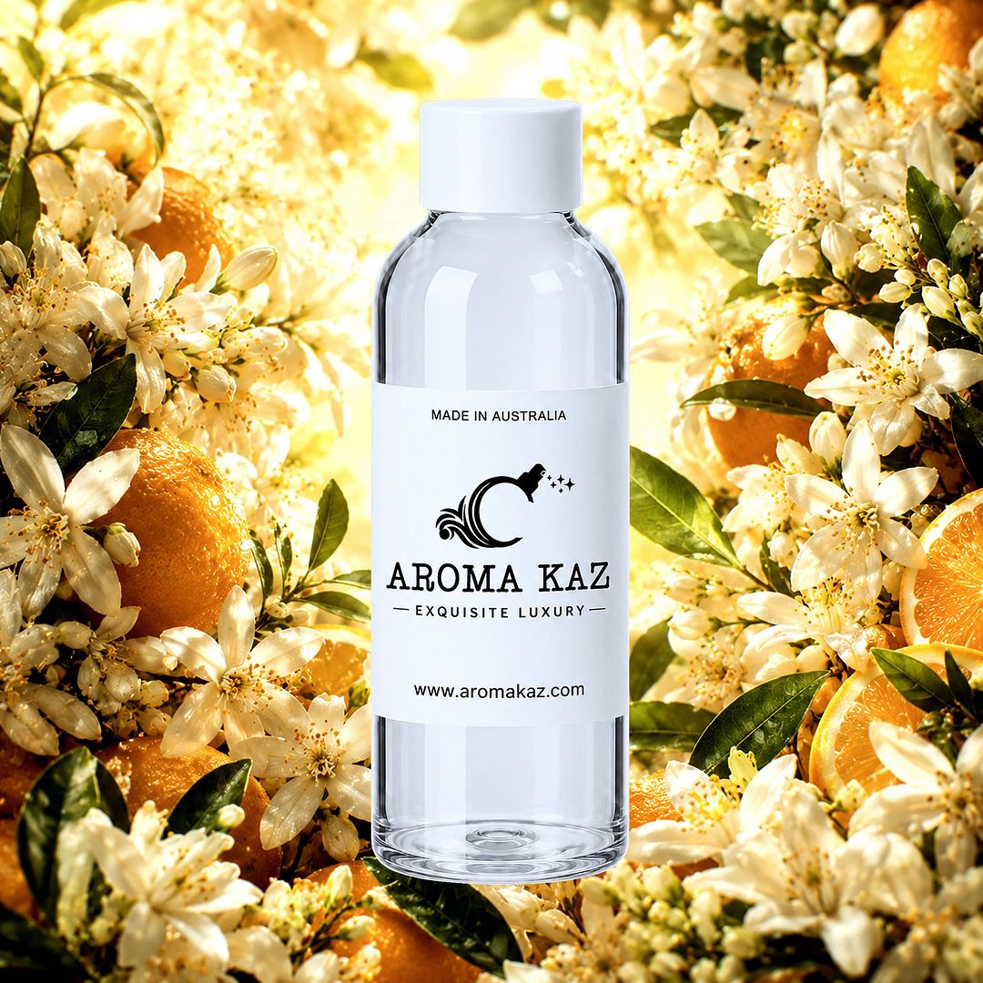 Fleur Ambree fragrance oil for candle making, soap making and perfume blending – vegan, cruelty-free featuring ambered neroli and bright orange geranium florals, handmade in Australia.