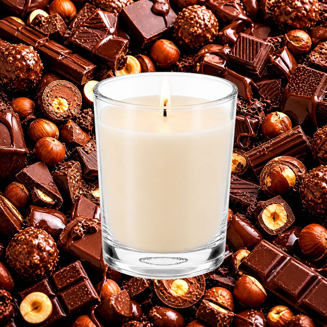 Chocolate Hazelnut Scented Votive Candles eco soy plant based – vegan, cruelty-free featuring creamy chocolate and toasted hazelnut fragrance, handmade in Australia.