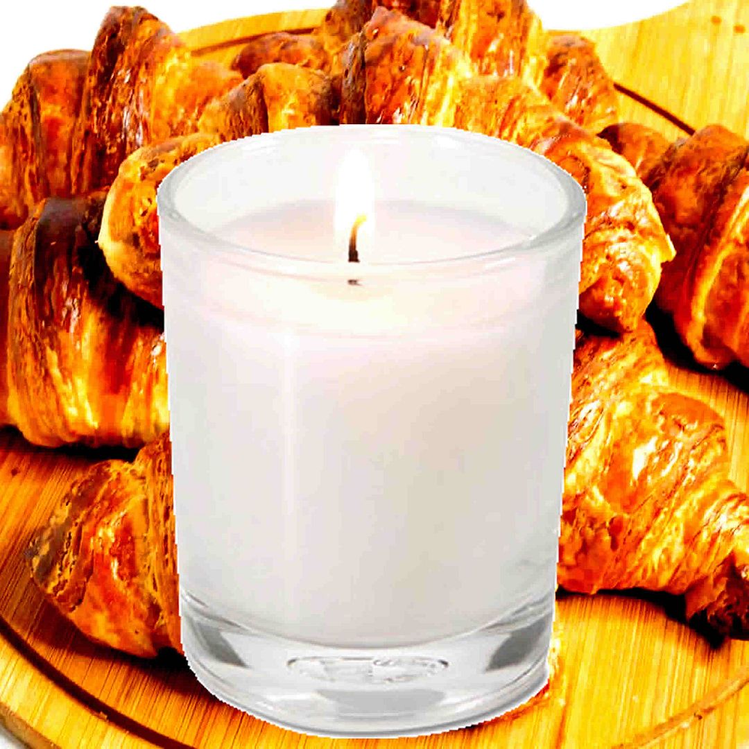 French Croissants Scented Eco Soy Votive Candles Hand Poured