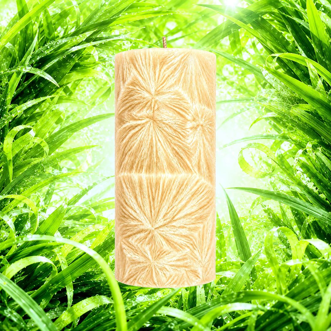 Natural Citronella plant based Pillar Candle – vegan, cruelty-free featuring crisp fresh citronella, handmade in Australia.