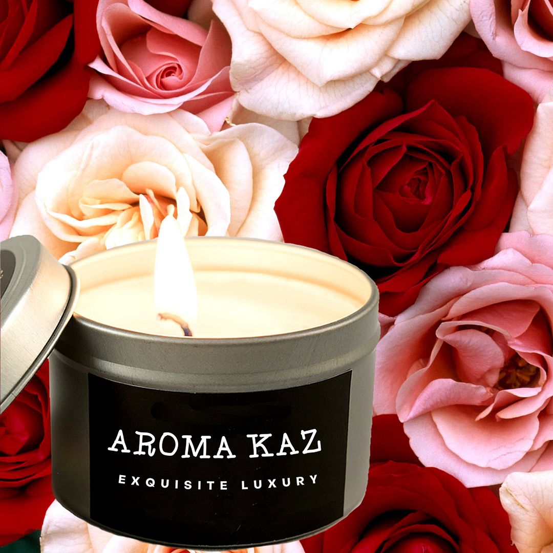 Fresh Roses Scented Eco Soy Tin Candles Hand Poured