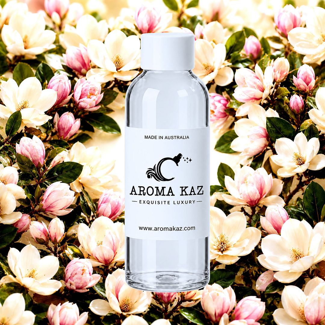 Magnolia fragrance oil for candle making, soap making and perfume blending – vegan, cruelty-free featuring classic magnolia blossom florals, handmade in Australia.