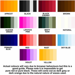Scented Votive Candles Eco Soy Wax Hand Poured Colour Chart