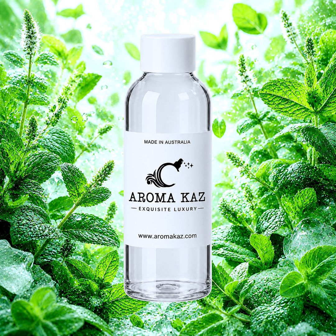 Fresh Peppermint fragrance oil for candle making, soap making and perfume blending – vegan, cruelty-free featuring cool refreshing peppermint, handmade in Australia.