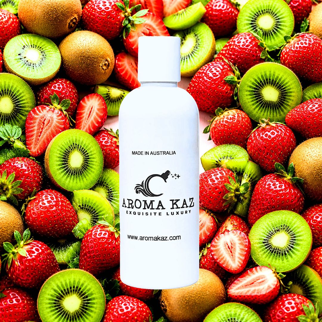 Strawberries & Kiwi Fruit Body Wash Shower Gel – vegan, cruelty-free featuring sweet strawberries and fresh kiwi fruit, handmade in Australia.