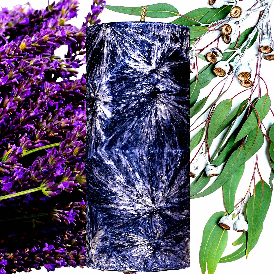 Eucalyptus & Lavender Scented Palm Wax Pillar Candle Hand Poured