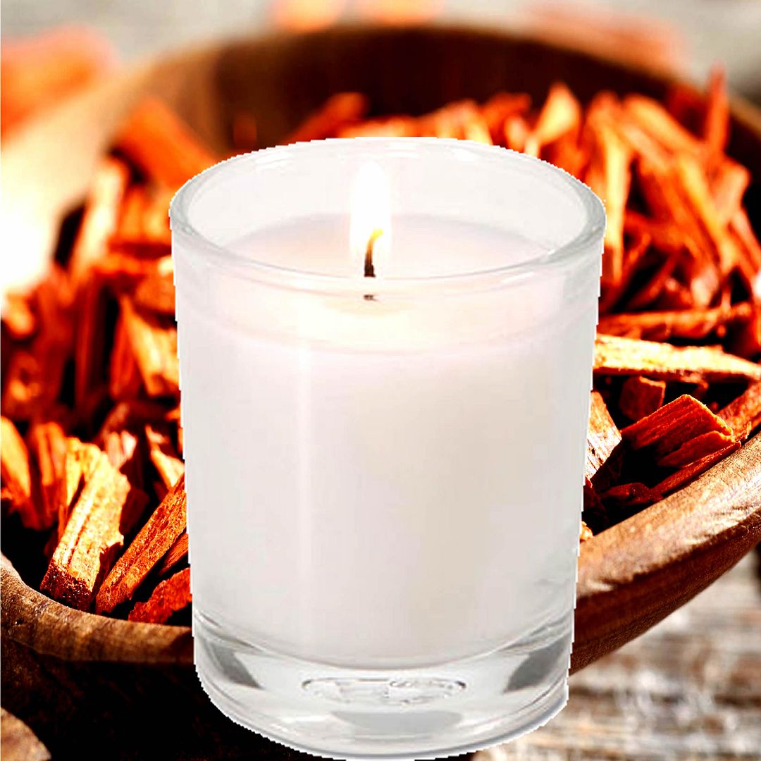 Amber & Sandalwood Scented Votive Candles Eco Soy Wax Hand Poured