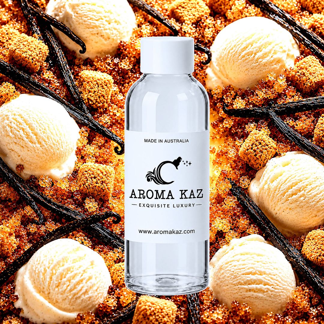 Brown Sugar Vanilla fragrance oil for candle making, soap making and perfume blending – vegan, cruelty-free featuring sweet brown sugar and creamy vanilla aroma, handmade in Australia.