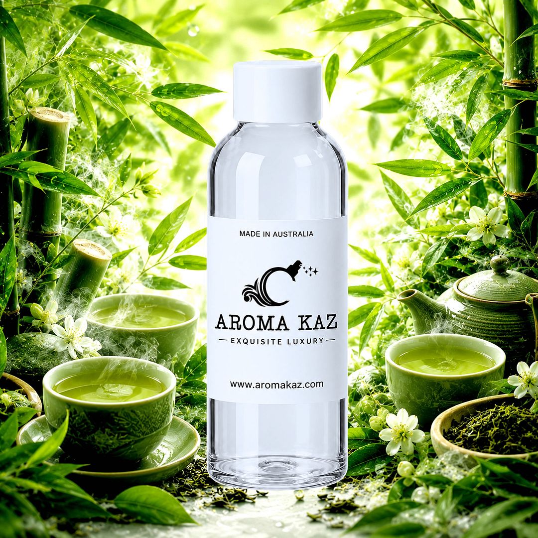 Bamboo & Green Tea fragrance oil for candle making, soap making and perfume blending – vegan, cruelty-free featuring refreshing bamboo and green tea aroma, handmade in Australia.