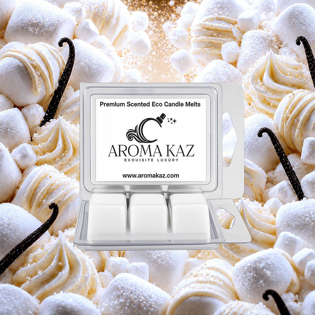 Vanilla Marshmallows eco soy wax melts – vegan, cruelty-free featuring soft creamy vanilla and fluffy marshmallow aroma, handmade in Australia.