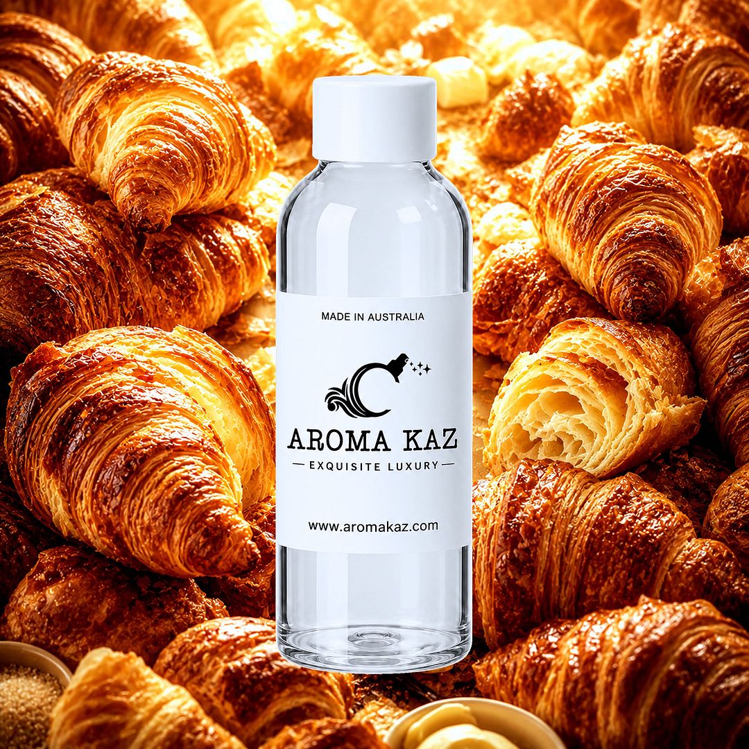 French Croissants fragrance oil for candle making, soap making and perfume blending – vegan, cruelty-free featuring buttery flaky pastry aroma, handmade in Australia.