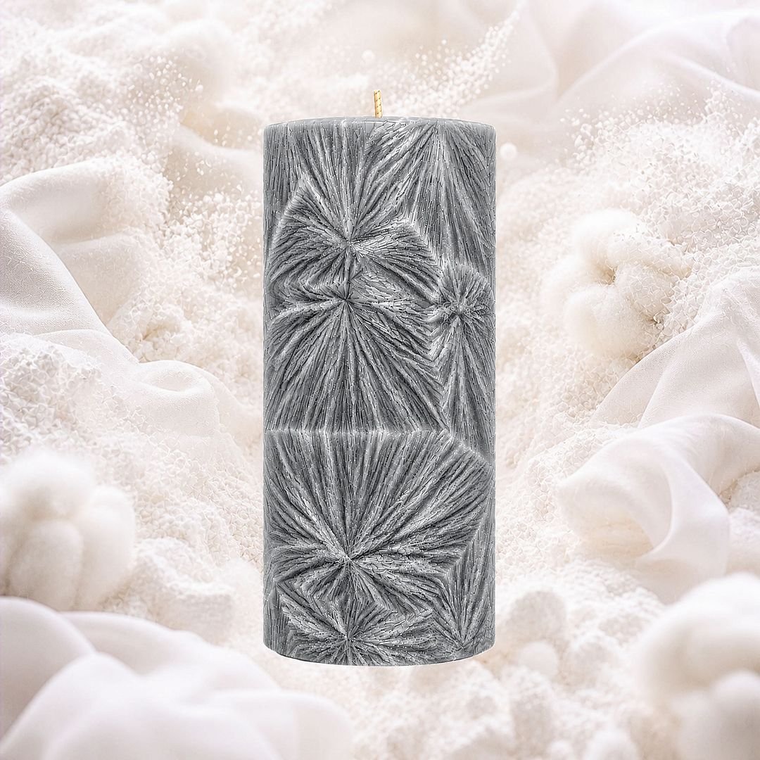 Baby Talc Powder plant based Pillar Candle – vegan, cruelty-free featuring soft clean powdery aroma, handmade in Australia.