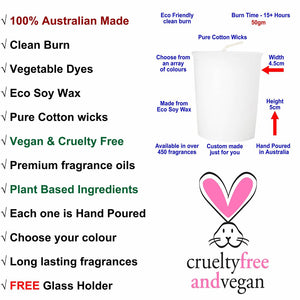 Scented Votive Candles Eco Soy Wax Hand Poured Table Decoration