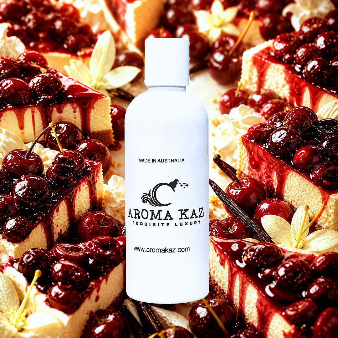 Black Cherry Cheesecake Body Wash Shower Gel – vegan, cruelty-free featuring rich cherry dessert fragrance, handmade in Australia.
