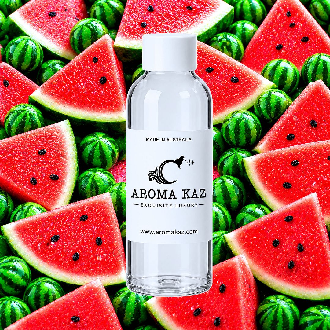 Watermelon Bubblegum fragrance oil for candle making, soap making and perfume blending – vegan, cruelty-free featuring juicy watermelon and sweet bubblegum candy notes, handmade in Australia.