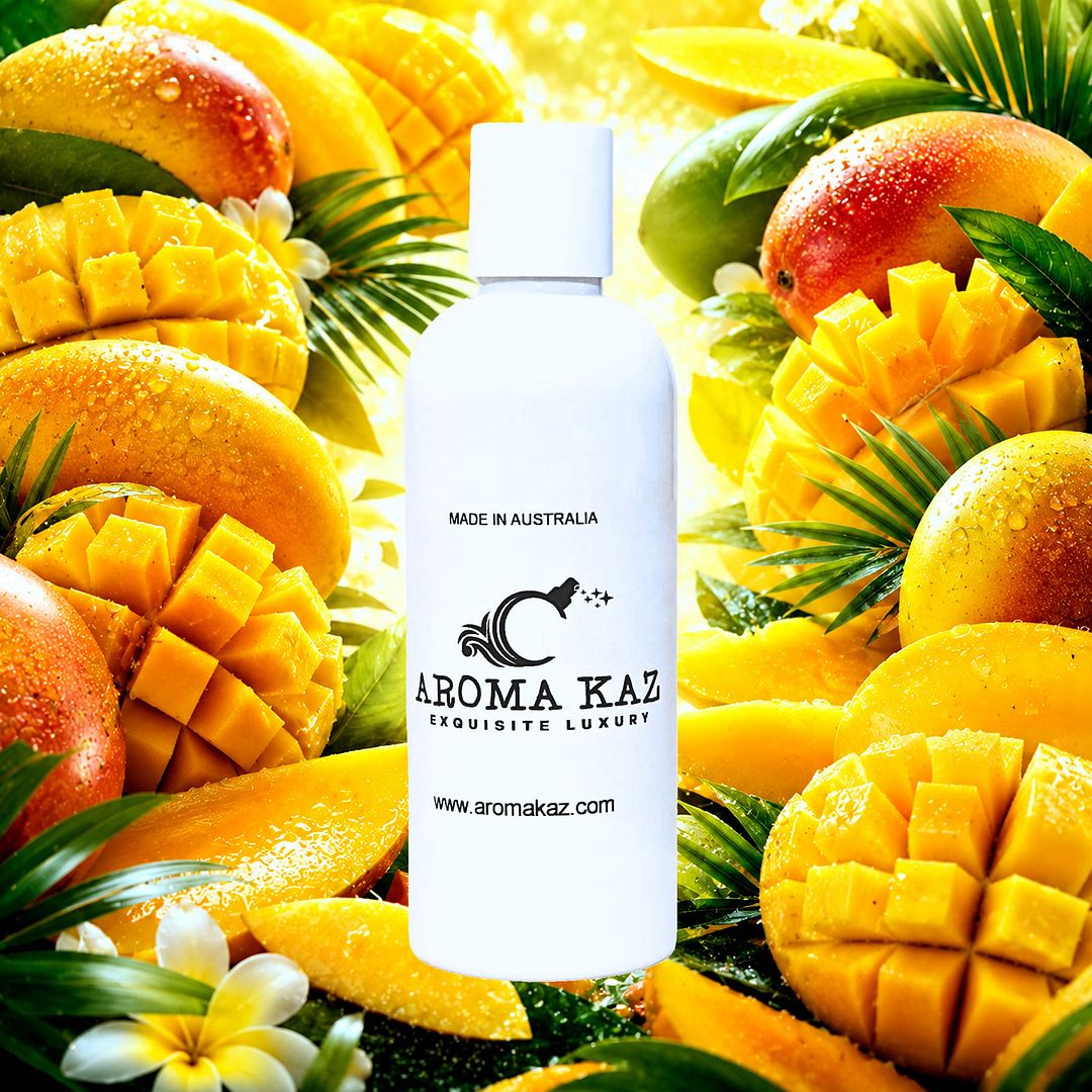 Fresh Mangoes Body Massage Oil – vegan, cruelty-free, plant-based hydrating oil with juicy ripe mango sweetness, handmade in Australia.