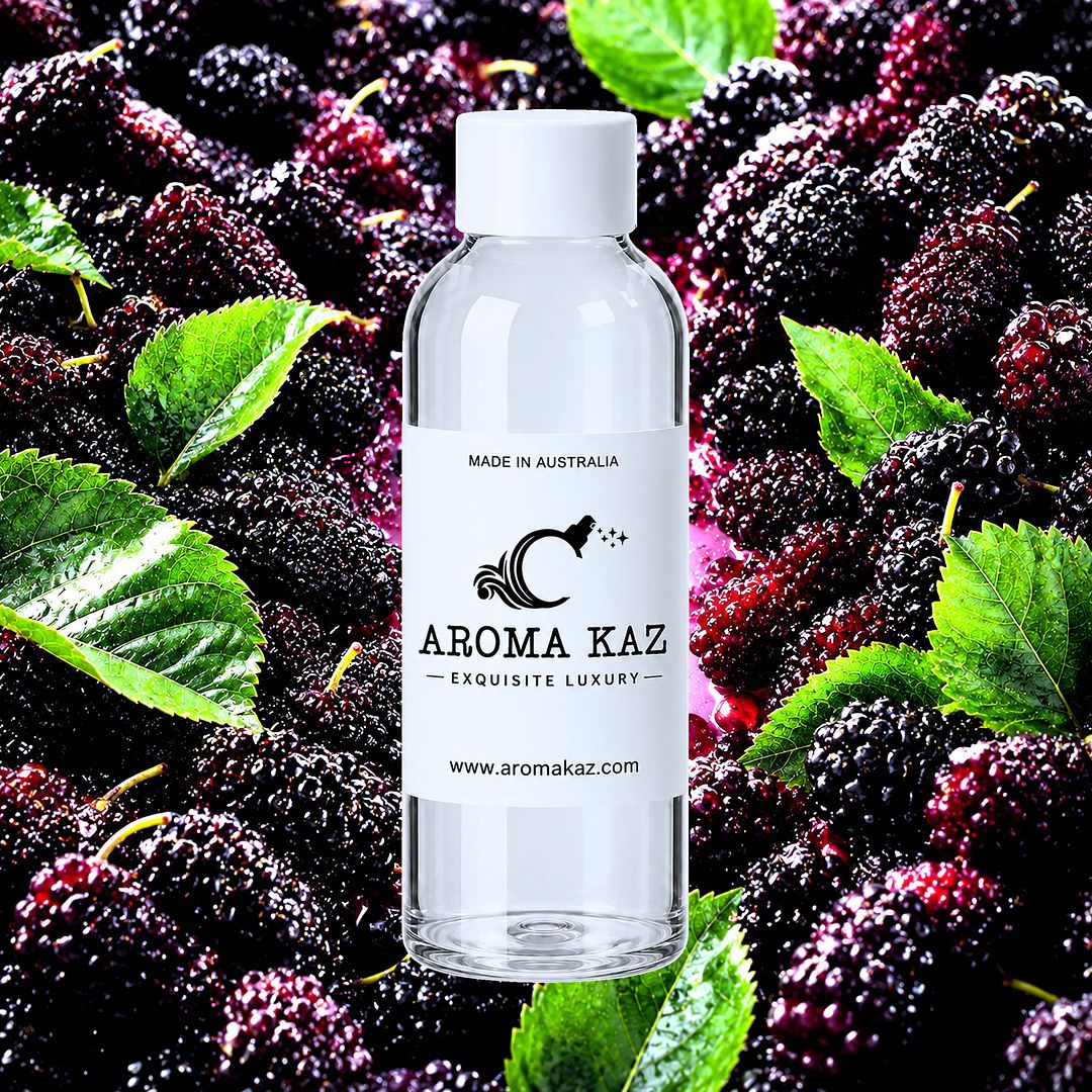 Juicy Mulberries fragrance oil for candle making, soap making and perfume blending – vegan, cruelty-free featuring juicy plump mulberry fruit notes, handmade in Australia.