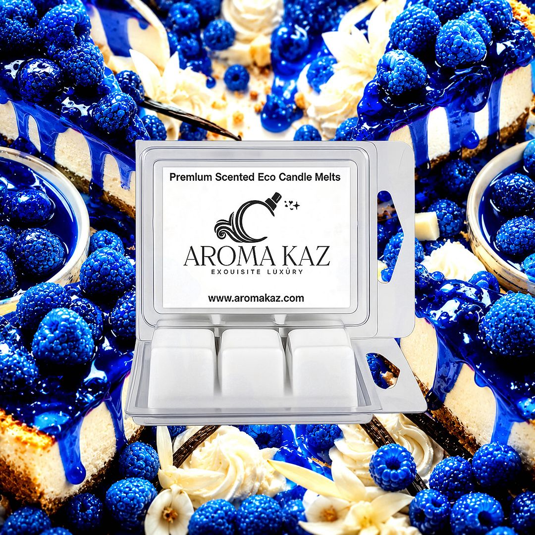 Blue Raspberry Cheesecake eco soy wax melts – vegan, cruelty-free featuring fruity blue raspberry cheesecake aroma, handmade in Australia.