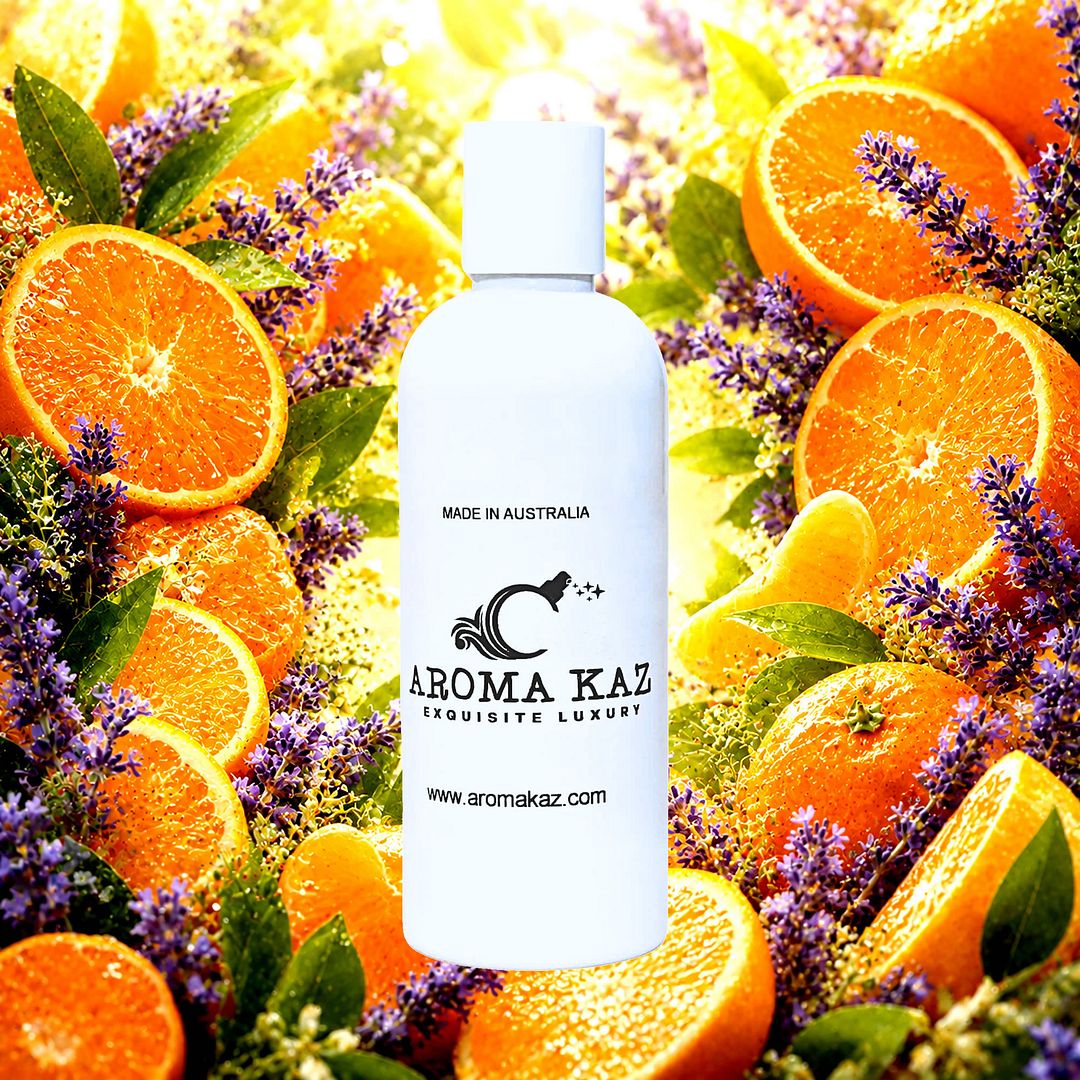 Sweet Orange & Lavender Body Wash Shower Gel – vegan, cruelty-free featuring citrus sweet orange and fresh floral lavender, handmade in Australia.