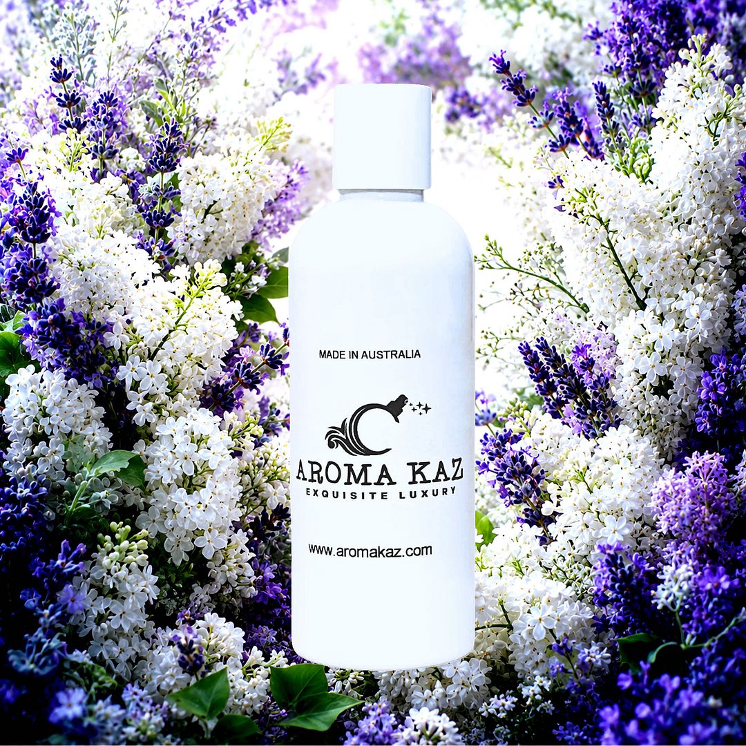 White Lilac & Lavender Body Massage Oil – vegan, cruelty-free, plant-based hydrating oil with fresh lilac blooms and floral lavender, handmade in Australia.